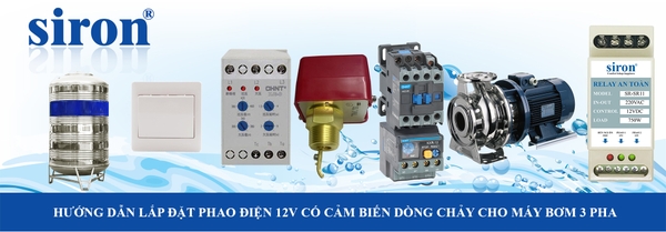 Rơ le phao điện 12V chống tràn cảm biến dòng chảy máy bơm nước 3 pha Rơ le phao điện 12V chống tràn cảm biến dòng chảy máy bơm nước 3 pha