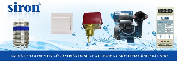 Sơ đồ lắp phao điện 12V báo mức có cảm biến dòng chảy máy bơm gia đình Sơ đồ lắp phao điện 12V báo mức có cảm biến dòng chảy máy bơm gia đình