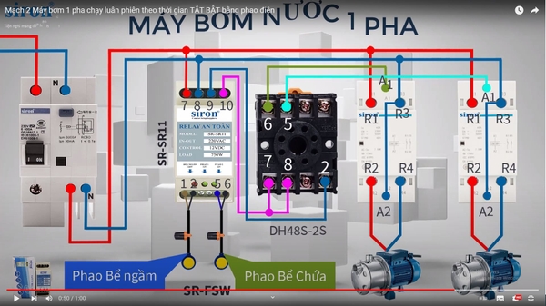 Cách lắp đặt mạch điều khiển 2 máy bơm chạy luân phiên theo thời gian Cách lắp đặt mạch điều khiển 2 máy bơm chạy luân phiên theo thời gian