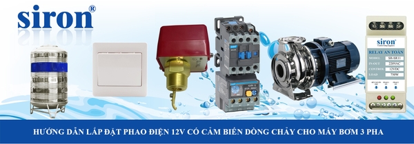 Chuyển nguồn phao điện máy bơm 3 pha rơ le nhiệt cảm biến dòng chảy Chuyển nguồn phao điện máy bơm 3 pha rơ le nhiệt cảm biến dòng chảy