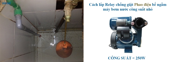 Lắp đặt relay chống giật phao điện bể ngầm máy bơm nước công suất nhỏ Lắp đặt relay chống giật phao điện bể ngầm máy bơm nước công suất nhỏ