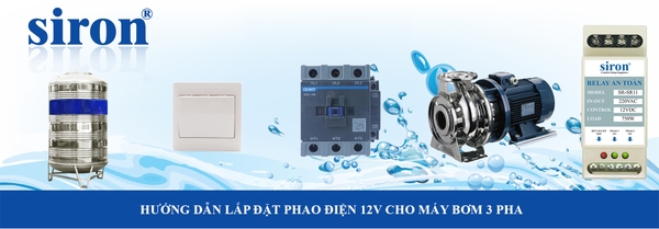 Lắp phao điện cho máy bơm 3 pha công suất lớn tự động ngắt khi đầy bể Lắp phao điện cho máy bơm 3 pha công suất lớn tự động ngắt khi đầy bể