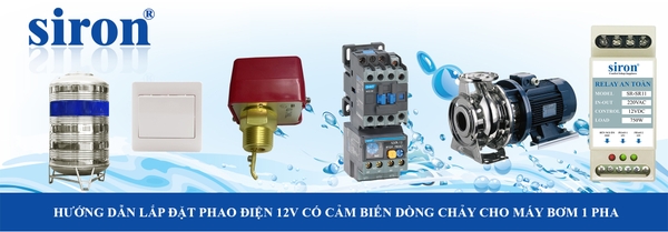 Đấu rơ le phao điện bể trên cảm biến dòng chảy máy bơm công suất lớn Đấu rơ le phao điện bể trên cảm biến dòng chảy máy bơm công suất lớn