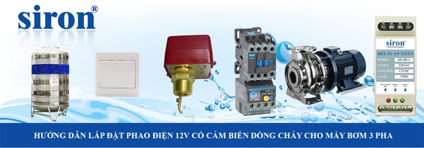 Sơ đồ nguyên lý tủ điều khiển tự động máy bơm nước 3 pha phao điện 12V Sơ đồ nguyên lý tủ điều khiển tự động máy bơm nước 3 pha phao điện 12V