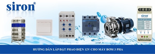 Relay 12V an toàn cho máy bơm nước 3 pha công suất lớn chống mất pha Relay 12V an toàn cho máy bơm nước 3 pha công suất lớn chống mất pha