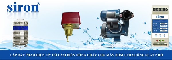 Sơ đồ lắp cảm biến dòng chảy chuyển nguồn phao điện máy bơm gia đình Sơ đồ lắp cảm biến dòng chảy chuyển nguồn phao điện máy bơm gia đình