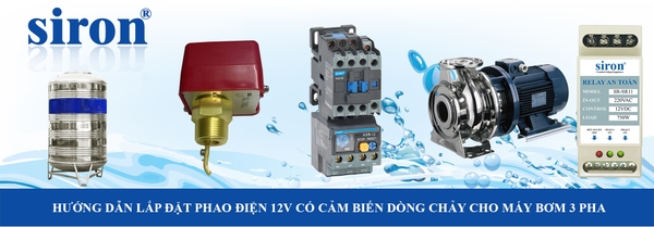 Sơ đồ lắp cảm biến dòng chảy dùng phao điện 12V cho máy bơm nước 3 pha Sơ đồ lắp cảm biến dòng chảy dùng phao điện 12V cho máy bơm nước 3 pha