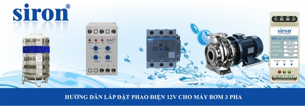 Chống mất pha cho máy bơm nước 3 pha tự động có công tắc bật cưỡng bức Chống mất pha cho máy bơm nước 3 pha tự động có công tắc bật cưỡng bức