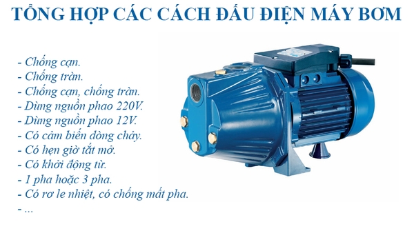Tổng hợp các trường hợp đấu lắp phao điện tự động cho máy bơm nước Tổng hợp các trường hợp đấu lắp phao điện tự động cho máy bơm nước