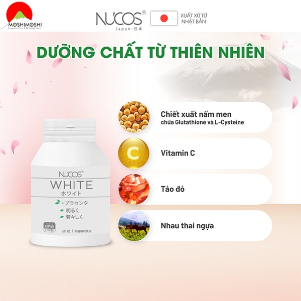 Thành Phần Viên uống trắng da trị nám Nucos White