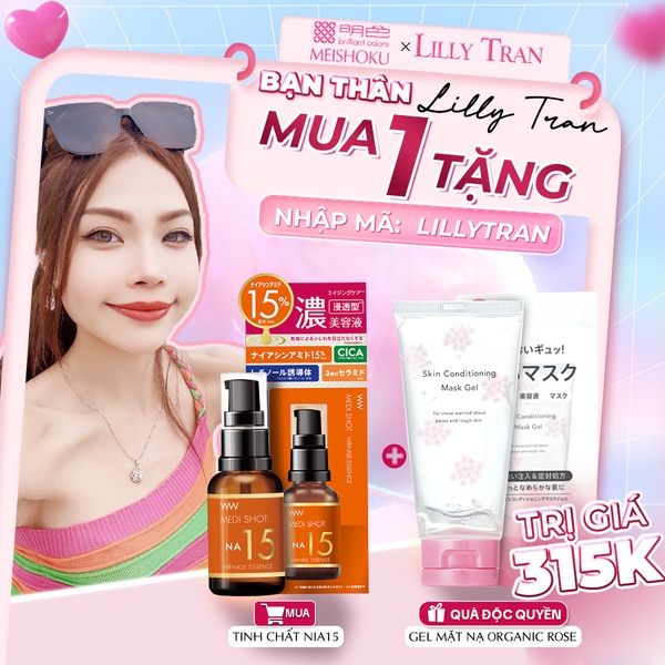 [Meishoku x Lily Tran] [MUA 1 TẶNG 1 QUÀ] Tinh chất Dưỡng Trắng Mờ Thâm Se Khít Lỗ Chân Lông Medi Shot Niacinamide 15% 30ml
