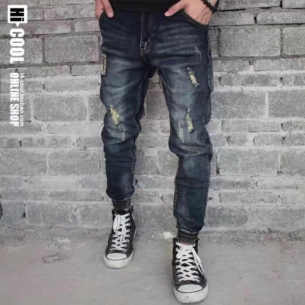 quần jean nam jogger rách QJ5615