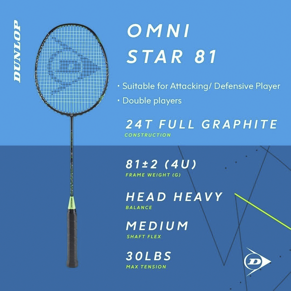Vợt cầu lông Dunlop OMNI - STAR 81 ( VỢT TẤN CÔNG )