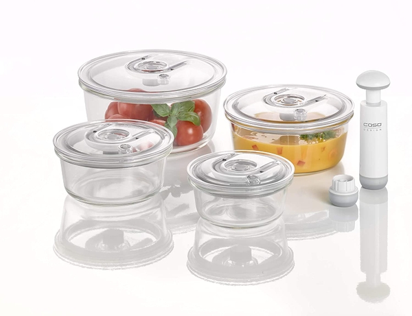 Set hộp đựng thực phẩm kèm bơm hút chân không CASO VacuBoxx R-Set - round ( set hộp tròn) | Phương mart