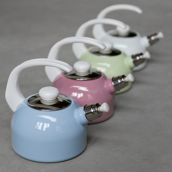 Riess, 0543-116, Caldaia A Flauto Plus 2 L, Colore Blu Pastello Capacita 2 Litri Diametro 18 Cm Smaltata Induzione 92955226