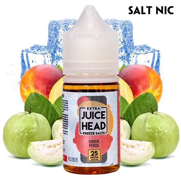 Bán tinh dầu vape Juice Head GUAVA PEACH Ổi Đào Lạnh Salt Nicotine