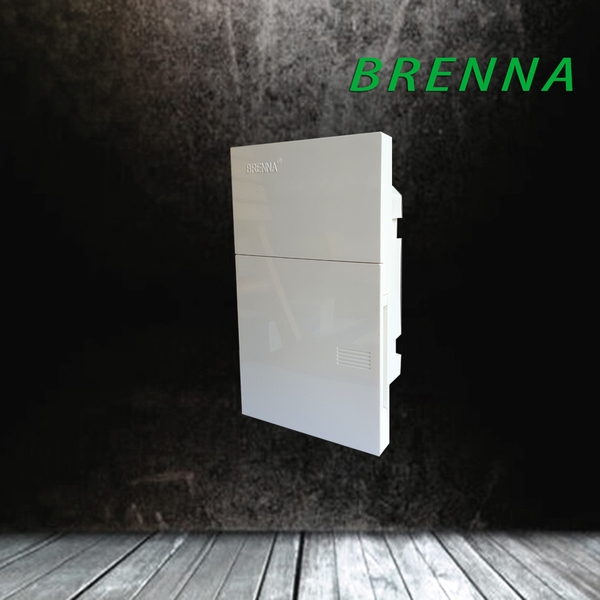 Tủ điện âm tường phẳng trắng 2/4 Brenna