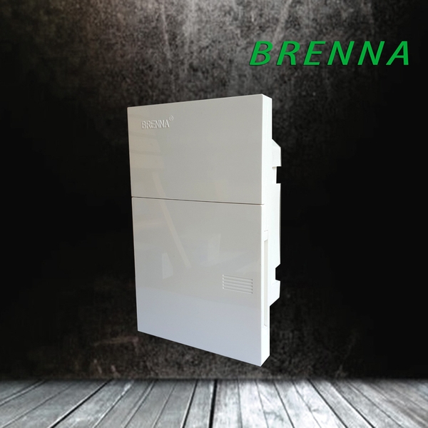 Tủ điện âm tường phẳng trắng 3/6 Brenna