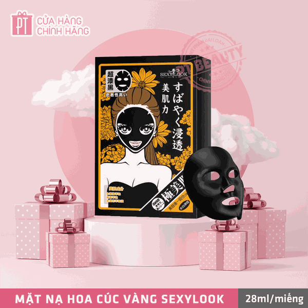 Mặt Nạ Hoa Cúc Sexylook Intensive Acne Black Cotton Mask 5pcs