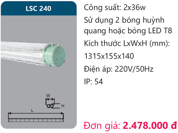 Đèn chống nổ Duhal LSC 240