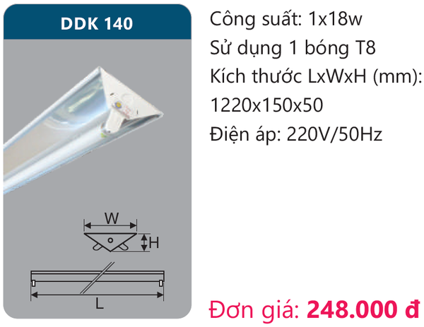 Đèn Led công nghiệp chữ V Duhal DDK 140