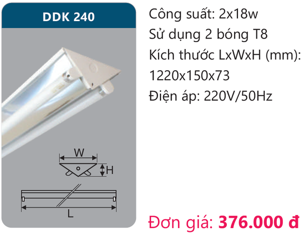 Đèn Led công nghiệp chữ V Duhal DDK 240