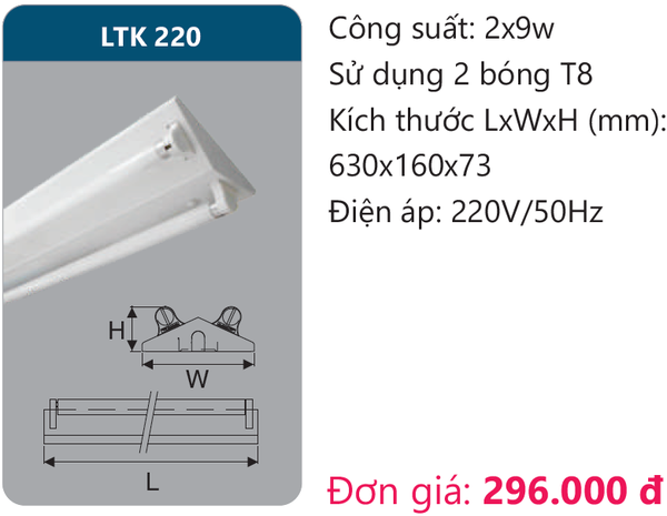 Đèn Led công nghiệp chữ V Duhal LTK 220