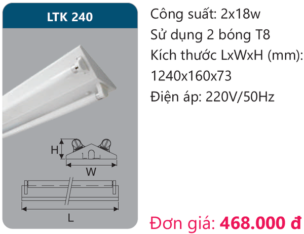 Đèn Led công nghiệp chữ V Duhal LTK 240