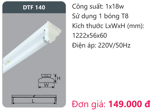 Đèn huỳnh quang Duhal kiểu Batten DTF 140