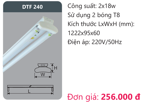 Đèn huỳnh quang Duhal kiểu Batten DTF 240