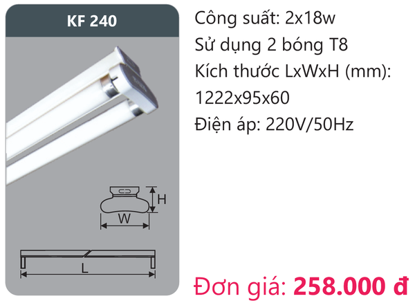 Đèn huỳnh quang Duhal kiểu Batten KF 240