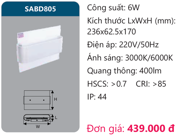 Đèn Led chiếu vách Duhal SABD805