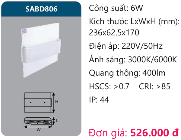 Đèn Led chiếu vách Duhal SABD806