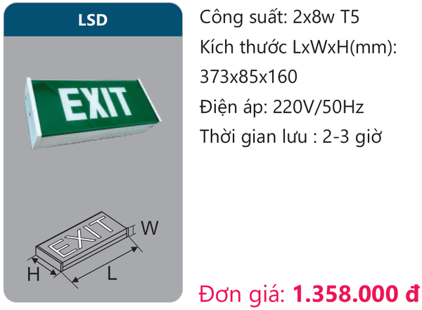 Đèn Exit thoát hiểm Duhal LSD