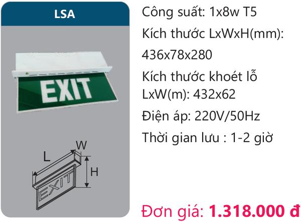 Đèn Exit thoát hiểm Duhal LSA