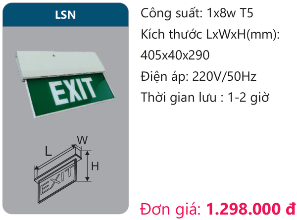 Đèn Exit thoát hiểm Duhal LSN