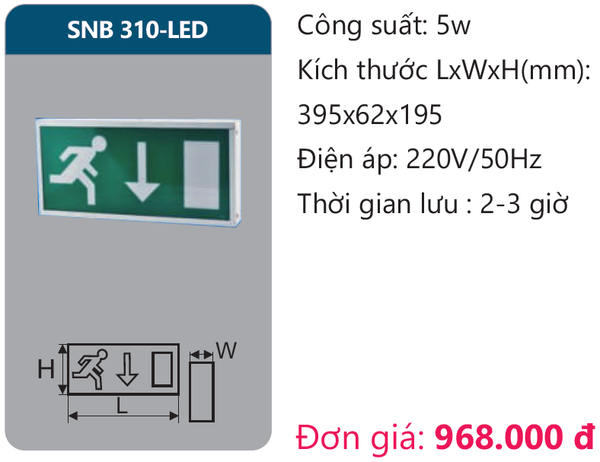 Đèn Exit thoát hiểm Duhal SNB 310-LED