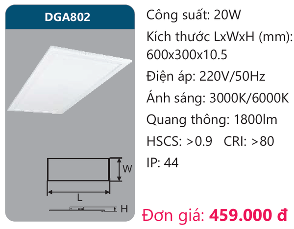 Đèn Led panel bảng Duhal DGA802