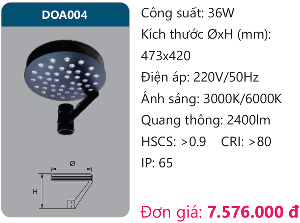 Đèn led sân vườn Duhal DOA004