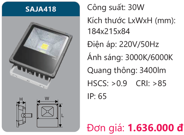 Đèn pha led Duhal SAJA418