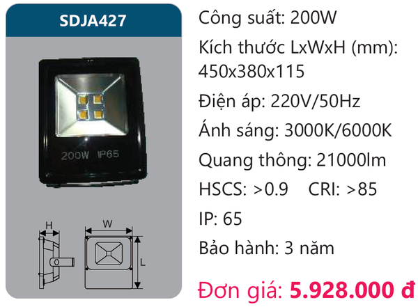 Đèn pha led Duhal SDJA427