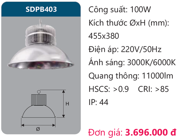 Đèn Led công nghiệp Duhal SDPB403