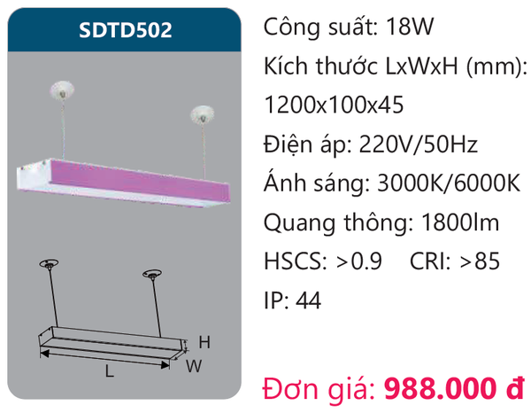 Đèn Led treo thả phòng họp SDTD502