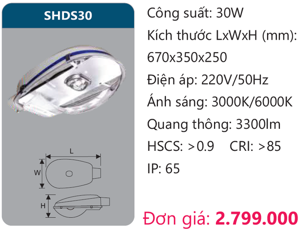 Đèn đường Led Duhal SHDS30