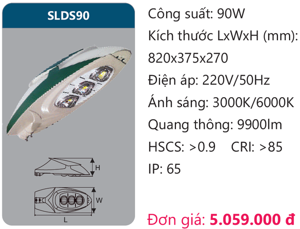 Đèn đường Led Duhal SLDS90