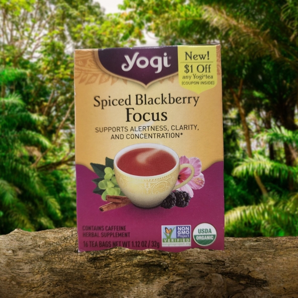 TRÀ HỮU CƠ YOGI HỖ TRỢ TỈNH TÁO TẬP TRUNG SPICED BLACKBERRY FOCUS