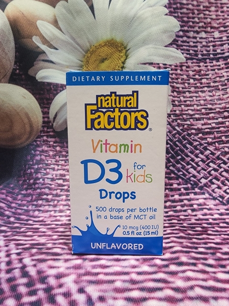 VITAMIN D3 400IU DẠNG NHỎ GIỌT CHO TRẺ NATURAL FACTORS