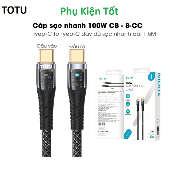 cap-sac-nhanh-type-c-to-type-c-totu-cb-8-cc-100w