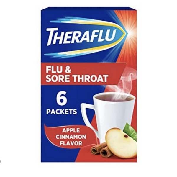 Bột giảm đau cổ họng và cảm cúm Theraflu trẻ em và người lớn