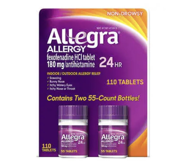 Viên uống trị dị ứng Allegra Allergy 24h 2 lọ 110 viên